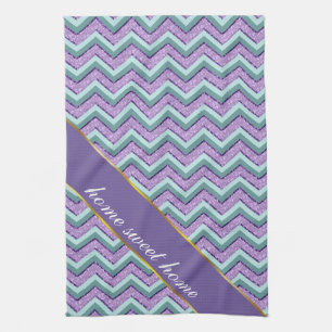 Aquamarin und Amethyst ZigZag Küchentuch