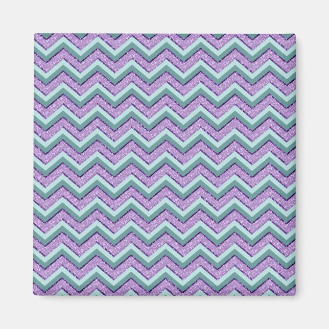 Aquamarin und Amethyst ZigZag Magnet (Vorne)