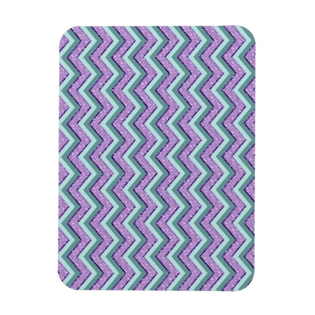 Aquamarin und Amethyst ZigZag Magnet (Vertikal)