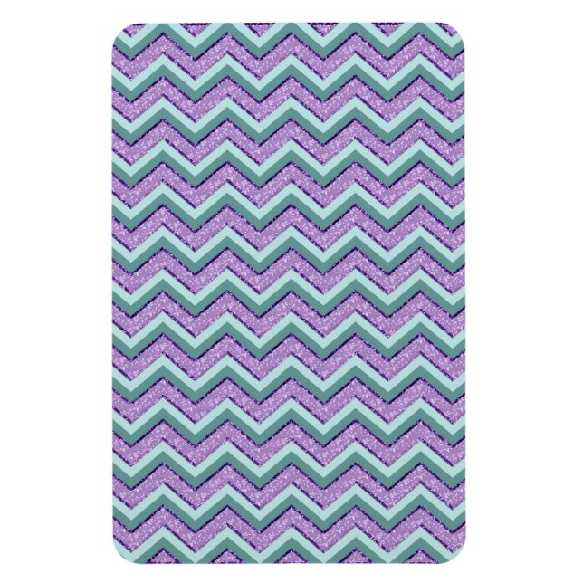 Aquamarin und Amethyst ZigZag Magnet (Vertikal)