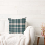 Aquamarin- und Erdtöne Neutrales kariertes Design Kissen<br><div class="desc">Aquamarin-blau-grün und Erdtöne Neutrales kariertes Design</div>