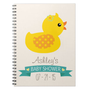 Aquamarin- und Gelbente, Ente; Babydusche Notizblock