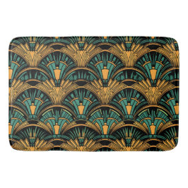Aquamarin und Gold Art Deco Badematte