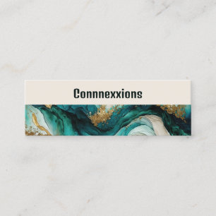 Aquamarin und Gold Modernes Abstrakt Mini Visitenkarte