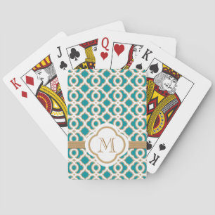 Aquamarin und Gold Spielkarten