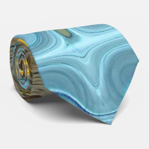 Aquamarin- und Goldglasblöcke 2 Krawatte