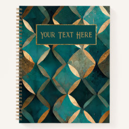 Aquamarin- und Goldmuster Notizbuch