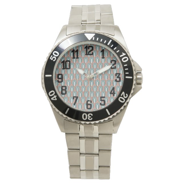 Aquamarin und Kupfer Armbanduhr (Vorderseite)