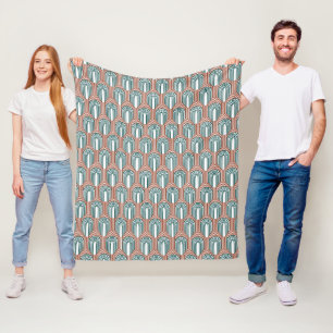 Aquamarin und Kupfer Fleecedecke