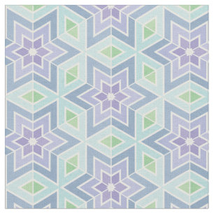 Aquamarin- und Lavendelgeometrie Stoff