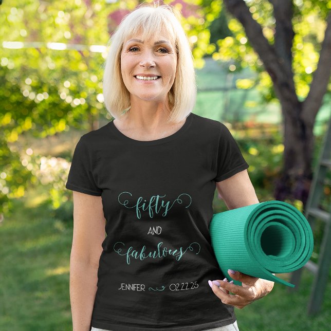 Aquamarin und leicht Grau 50 und fabelhafter Gebur T-Shirt (Von Creator hochgeladen)