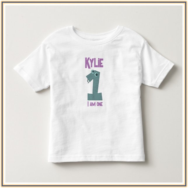 Aquamarin und Lila, ich bin eins Kleinkind T-shirt (Von Creator hochgeladen)