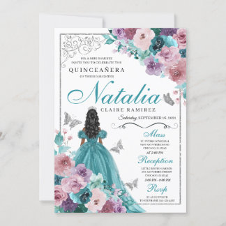 Aquamarin und Mauve Ocean Sunset Princess Quincean Einladung