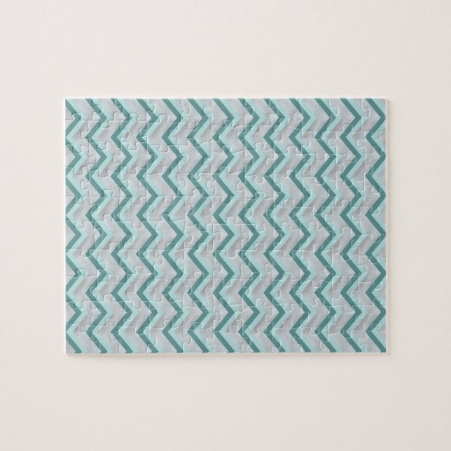 Aquamarin und Perlen ZigZag (Horizontal)