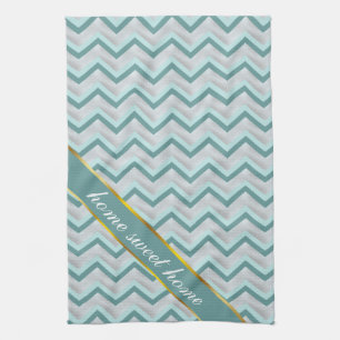 Aquamarin und Perlen ZigZag Geschirrtuch