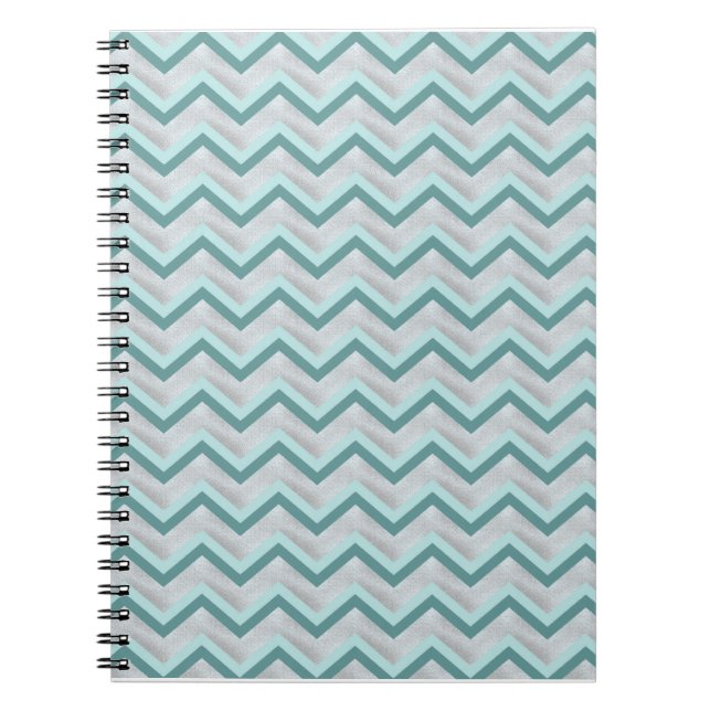 Aquamarin und Perlen ZigZag Notizblock (Vorderseite)