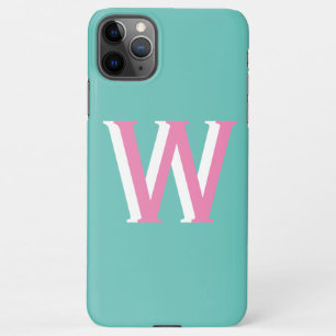 Aquamarin und rosa Initial iPhone 11Pro Max Case Hülle