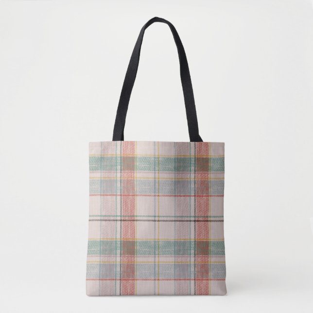 Aquamarin und rot Kariert Tasche (Vorderseite)