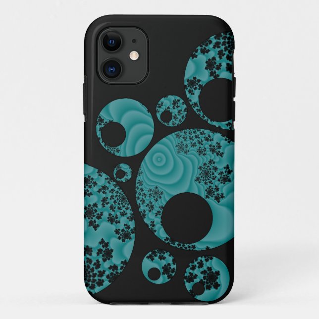 Aquamarin und schwarz Case-Mate iPhone hülle (Rückseite)
