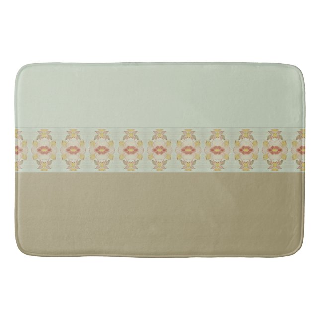Aquamarin und Taupe Badematte (Vorderseite)