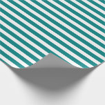 Aquamarin und weiß, einfach, horizontal gestreift geschenkpapier<br><div class="desc">Aquamarines und weißes,  einfaches,  horizontales Streifenpapier</div>