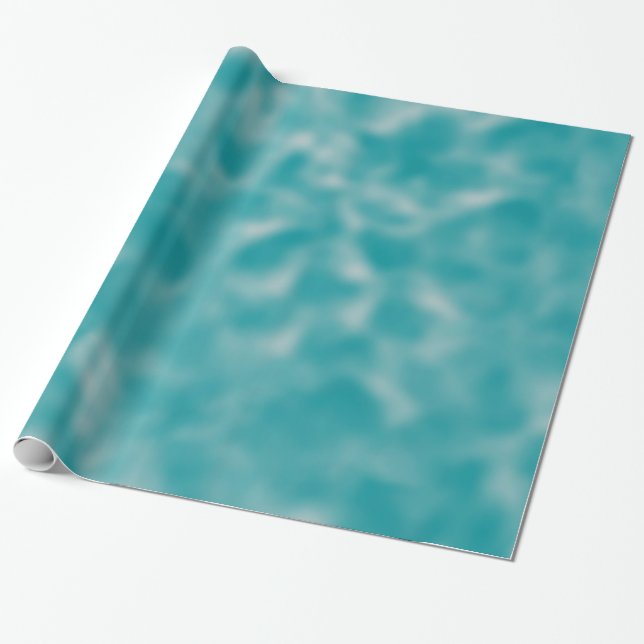 Aquamarin und Weiß gesprenkelt Geschenkpapier (Ungerollt)
