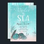 Aquamarin unter den Muscheln Strand Sweet 16 Party Einladung<br><div class="desc">für jedes Ereignis anpassen</div>