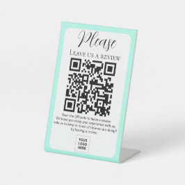 Aquamarin Verlassen QR Code Pedestal Sign Sockelschild