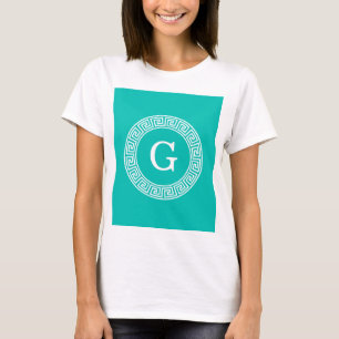 Aquamarin, was für ein erstes Monogramm des griech T-Shirt