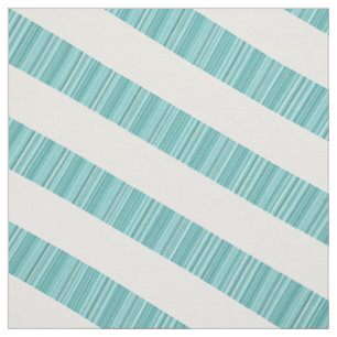 Aquamarin-weiß-diagonal Moderne Streifen Stoff