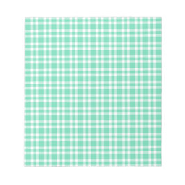 Aquamarin Weiß Karomuster Notizblock