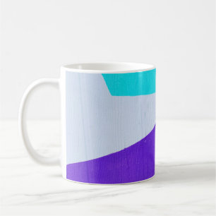 Aquamarin, weiß und lila kaffeetasse