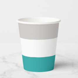 Aquamarin, weiß und weiß pappbecher