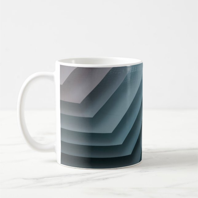 Aquamarin-weiße Digitaltapete Kaffeetasse (Links)
