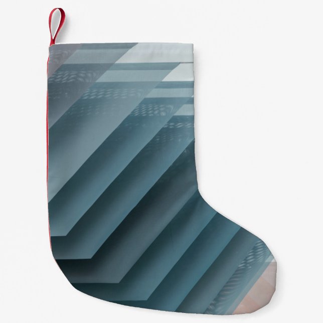 Aquamarin-weiße Digitaltapete Kleiner Weihnachtsstrumpf (Vorderseite)