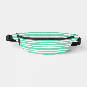 Aquamarin Weiße Streifen Muster Bauchtasche