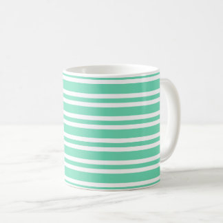 Aquamarin Weiße Streifen Muster Kaffeetasse