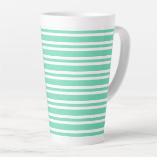 Aquamarin Weiße Streifen Muster Milchtasse