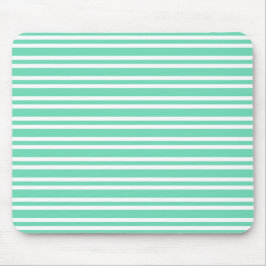 Aquamarin Weiße Streifen Muster Mousepad