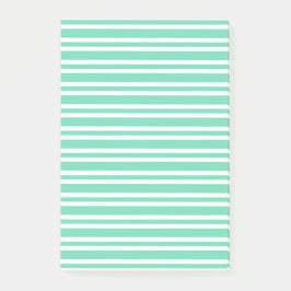 Aquamarin Weiße Streifen Muster Post-it Klebezettel