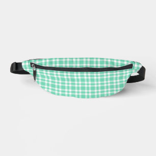 Aquamarin-weißes Karomuster Bauchtasche