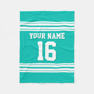 Aquamarin White Sports Jersey Fleecedecke