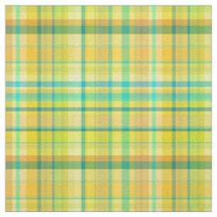 Aquamarin Yellow Aqua Preppy Madras Style Kariert  Stoff
