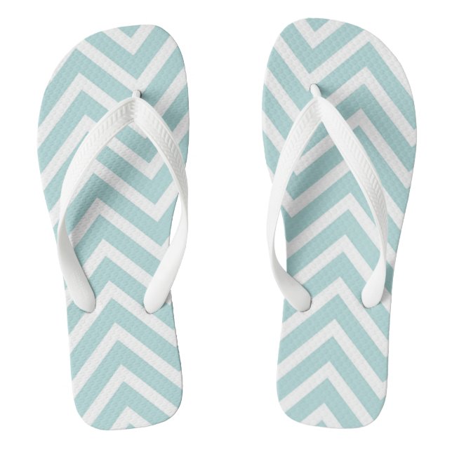 Aquamarin Zickzack Flip Flops (Fußbett)