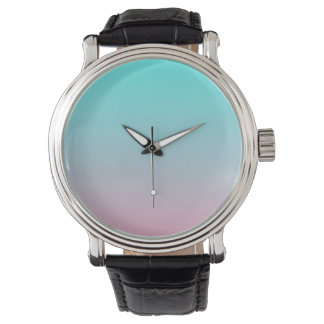 Aquamarin zu rosa, schlichter Hintergrund Armbanduhr
