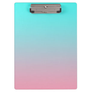 Aquamarin zu rosa, schlichter Hintergrund Klemmbrett