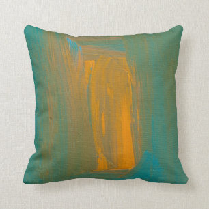 Aquamarin zum orange Throw-Kissen Kissen