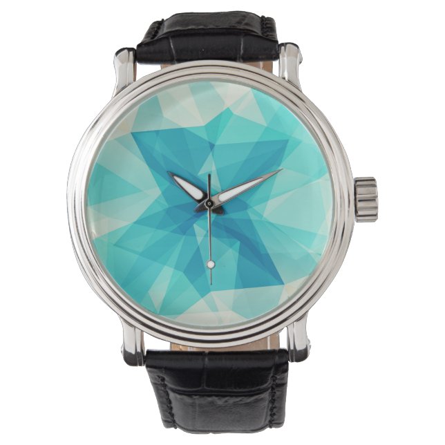 Aquamarine abstrakte Entwurfsüberwachung Armbanduhr (Vorderseite)