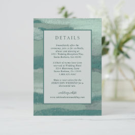 Aquamarine abstrakte Küste Chic Moderne Hochzeit Begleitkarte