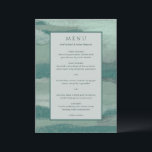 Aquamarine abstrakte Küste Chic Moderne Hochzeit Menükarte<br><div class="desc">Modernes Hochzeitsmenü mit Dinner-Menü auf abstraktem Küstengebirge.</div>